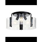 Plafonnier semi-encastré Kichler Thoreau 42955BK 3-lumières 75W noir