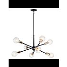 Lustre à 1 étage Kichler Armstrong 43118BK 8-lumières 100W noir