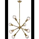 Lustre à 1 étage Kichler Armstrong 43118NBR 8-lumières 100W laiton naturel