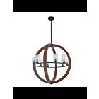 Lustre à 1 étage Kichler Grand 43190AUB 8-lumières 60W teint châtain