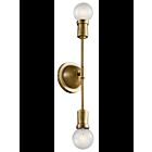 Applique murale Kichler Armstrong 43195NBR 2-lumières 60W laiton naturel