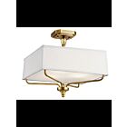 Plafonnier semi-encastré Kichler Arlo 43309NBR 3-lumières 100W laiton naturel