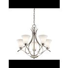Lustre à 1 étage à LED Kichler Keiran 43504NIL18 5-lumières 10W nickel brossé