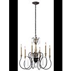 Lustre à 2 étages Kichler Kimblewick 43617WZC 6-lumières 60W zinc patiné
