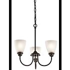 Mini Chandelier Kichler Jolie 43637OZ 3-lumières 100W vieux bronze