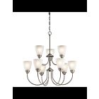 Lustre à 2 étages à LED Kichler Jolie 43639NIL18 9-lumières 10W nickel brossé