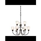 Lustre à 2 étages à LED Kichler Jolie 43639OZL18 9-lumières 10W vieux bronze