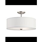 Plafonnier semi-encastré Kichler Shailene 43692NI 3-lumières 75W nickel brossé
