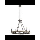 Lustre ovale Kichler Taulbee 43824WZC 6-lumières 60W zinc patiné