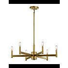 Lustre à 1 étage Kichler Erzo 43859NBR 6-lumières 60W laiton naturel