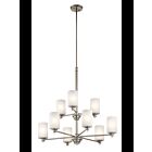 Lustre à 2 étages Kichler Joelson 43924NI 9-lumières 100W nickel brossé