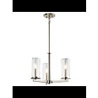 Lustre à 1 étage Kichler Crosby 43997NI 3-lumières 60W nickel brossé