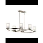 Lustre ovale Kichler Daimlen 44038NI 6-lumières 75W nickel brossé