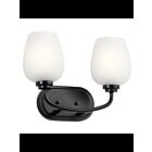 Luminaire de vanité Kichler Valserrano 45128BK 2-lumières 75W noir