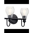 Luminaire de vanité Kichler Greenbrier 45391BK 2-lumières 100W noir