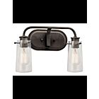 Luminaire de vanité Kichler Braelyn 45458OZ 2-lumières 60W vieux bronze