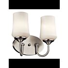 Luminaire de vanité Kichler Aubrey 45569NI 2-lumières 100W nickel brossé