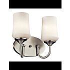 Luminaire de vanité à LED Kichler Aubrey 45569NIL18 2-lumières 10W nickel brossé