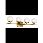 Luminaire de vanité Kichler Jasper 45583NBR 4-lumières 50W laiton naturel