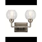 Luminaire de vanité Kichler Niles 45591AP 2-lumières 100W étain antique