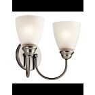 Luminaire de vanité à LED Kichler Jolie 45638NIL18 2-lumières 10W nickel brossé