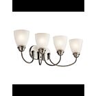 Luminaire de vanité à LED Kichler Jolie 45640NIL18 4-lumières 10W nickel brossé