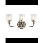 Luminaire de vanité Kichler Waverly 45747CLP 3-lumières 100W étain classique