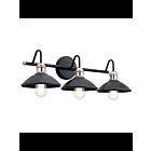 Luminaire de vanité Kichler Clyde 45945BK 3-lumières 75W noir