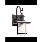 Lanterne murale extérieur Kichler Riverwood 49193WZC 1-lumière 100W zinc patiné
