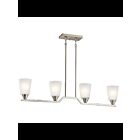 Lustre linéaire Kichler Skagos 52233NI 4-lumières 75W nickel brossé