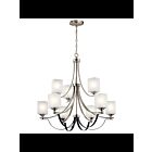 Lustre à 2 étages Kichler Tula 52277NI 9-lumières 75W nickel brossé