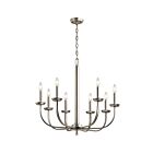 Lustre à 1 étage Kichler Kennewick 52388NI 8-lumières 60W nickel brossé