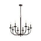 Lustre à 1 étage Kichler Kennewick 52388OZ 8-lumières 60W vieux bronze