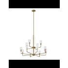 Lustre à 2 étages Kichler Kimrose 52412BNB 12-lumières 60W laiton naturel brossé