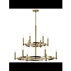 Lustre rond Kichler Tolani 52428BNB 12-lumières 60W laiton naturel brossé