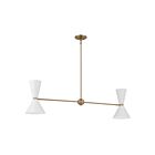 Lustre Kichler 52569CPZWH 4-lumières 240W Bronze champagne et blanc