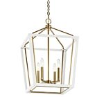 Kichler 52619CPZwH Delvin 4-Lumières 160W Bronze champagne et blanc Suspendu
