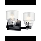 Luminaire de vanité Kichler Vionnet 55011BK 2-lumières 75W noir