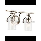 Luminaire de vanité Kichler Everett 55078PN 2-lumières 75W nickel poli