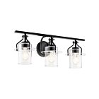 Luminaire de vanité Kichler Everett 55079BK 3-lumières 225W Noir