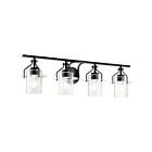 Luminaire de vanité Kichler Everett 55080BK 4-lumières 300W Noir