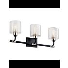 Luminaire de vanité Kichler Harvan 55107BK 3-lumières 75W noir