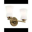 Luminaire de vanité Kichler Brianne 55116BNB 2-lumières 75W laiton naturel brossé
