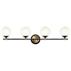 Kichler 55173BKCPZ Benno 4-Lumières 20W Noir et bronze champagne Lumière de Vanité