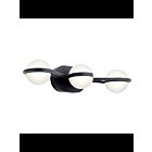 Luminaire de vanité à LED Kichler Brettin 85092MBK 3-lumières 40W noir mat