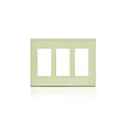 Plaque murale pour 3 dispositifs décorateurs Leviton 80311-st amande pâle