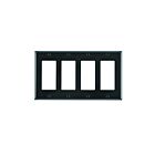 Plaque murale pour 4 dispositifs décorateurs Leviton 80412-e noir