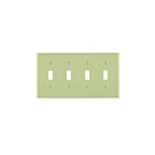 Plaque murale 4 dispositifs Leviton 80712-i ivoire