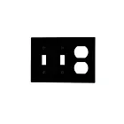 Plaque murale 3 dispositifs Leviton 80721-e noir