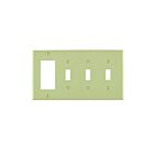 Plaque murale combinée 4 dispositifs Leviton 80732-i ivoire
